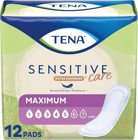 TENA Sensitive Maximum Long Bladder Control 12 Count, 1 Pack