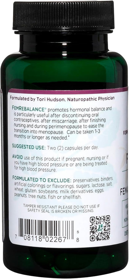 Vitanica FemRebalance, Hormone Balance Support for Women, Vegan, 60 Capsules