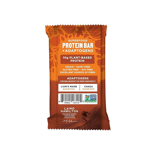 Laird Superfood Functional Protein Bars – Protein Bar but Better with Real Ingredients, Functional Mushrooms 10g Plant-Based Protein, 6g Fiber - Non-GMO - Pumpkin, 10 Count (Pack of 1)