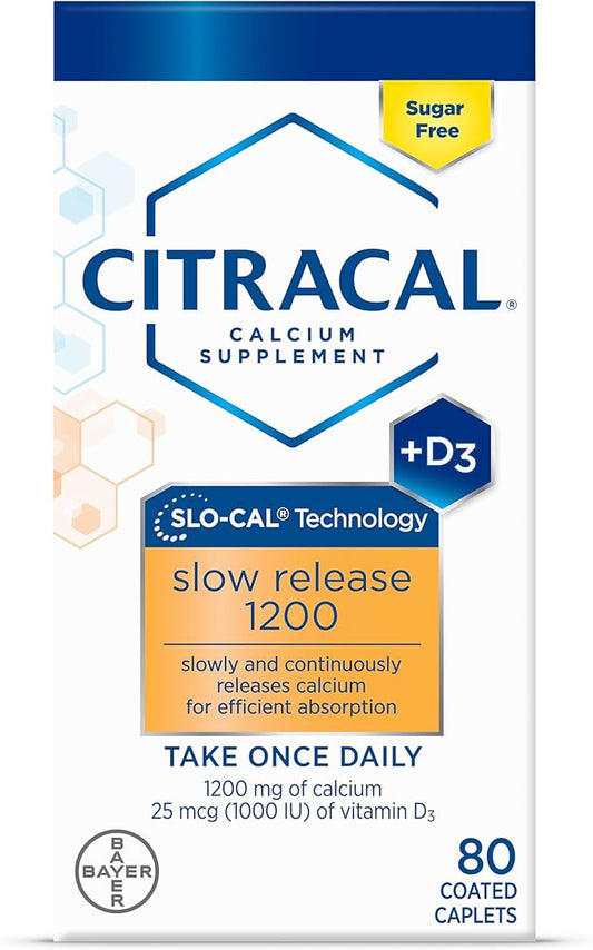 CITRACAL Slow Release 1200, 1200 mg Calcium Citrate and Calcium Carbonate Blend & Nature's Bounty Advanced Hair, Skin & Nails