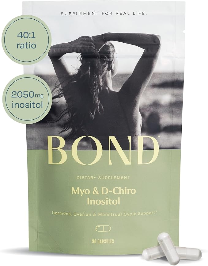 BOND Myo-Inositol & D-Chiro Inositol Supplement B8 Inositol 90 Vegan 30-Day Supply