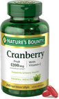 Nature's Bounty Cranberry 4200mg With Vitamin C, Urinary Health & Immune Support, Cranberry Concentrate, 250 Rapid Release Softgels