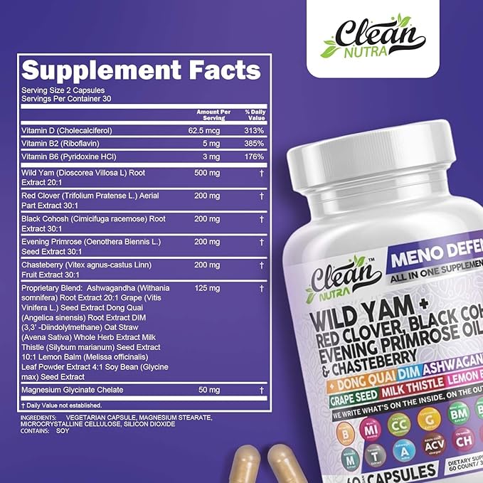 Clean Nutra Wild Yam Root Capsules