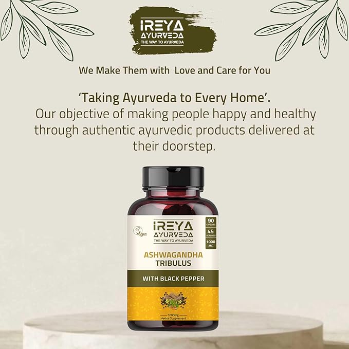 Ashwagandha Capsules Organic 1000mg (90 Capsules) 45 Days