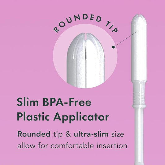 Rael Tampons, Slim Applicator Made (40 Count,