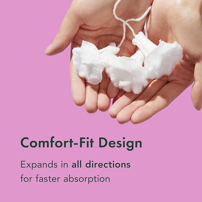 Rael Tampons, Slim Applicator Made (40 Count,