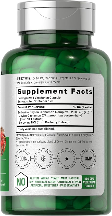 Horbaach Berberine Plus Ceylon Cinnamon 2000mg | 120 Veggie