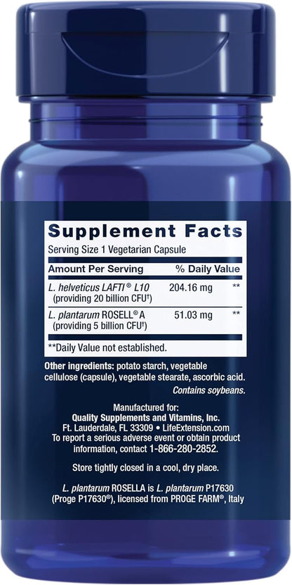 Life Extension FLORASSIST® Probiotic Women's Health, Vaginal Health, Digestive Health, Immune Health, Gluten-Free, Non-GMO, Vegetarian, Once-Daily Formula, 30 Capsules