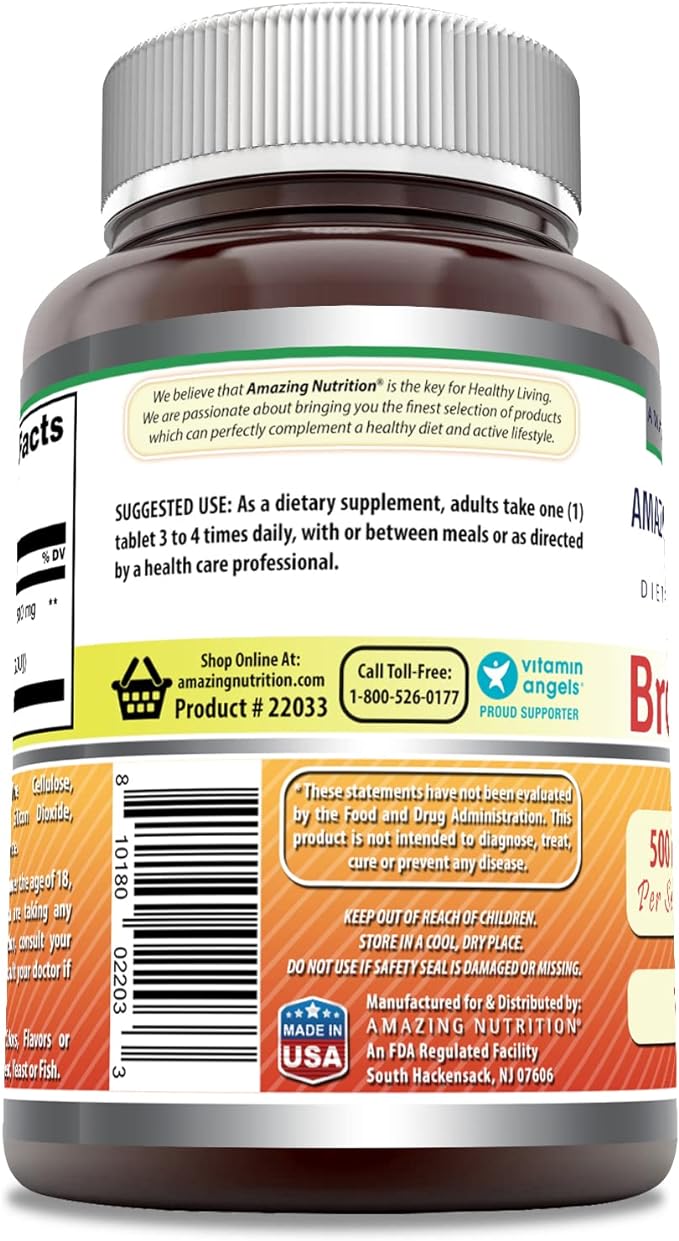 Amazing Formulas Bromelain 500 Mg Tablets Supplement (120 Count 3 Pack)