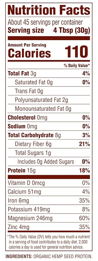 Nutiva Organic Cold-Pressed Raw Hemp Seed 3 Pound, 30 Approved,