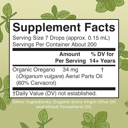 MaryRuth Organics Oregano Oil Drops | 6 Month Supply | USDA Organic Oil of Oregano Liquid | Herbal Blend for Immune Support | Digestive Health | Overall Health | Vegan | Sugar Free | Non-GMO | 1 Fl Oz