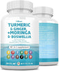 60 Capsules Turmeric Curcumin 30000mg Ginger 3000mg Moringa 50000mg Boswellia 3000mg Saffron 2000mg Joint