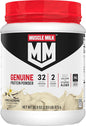 Muscle Milk Genuine Protein Powder, Vanilla 1.93 Pounds, 12 Servings, 32g Protein, 2g Sugar,