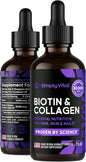 SIMPLY VITAL Liquid Collagen & Biotin 10000 mcg 20000 mcg 99% Absorption
