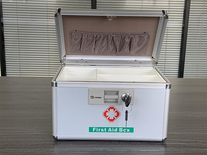 Jssmst Locking Medicine Box 11.4 x 8.1 x7.4 x7.4 Inches, New(MC14020)