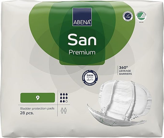Abena San Premium Incontinence Pads, Heavy 8 to 11), Size 9, 28 28 Count
