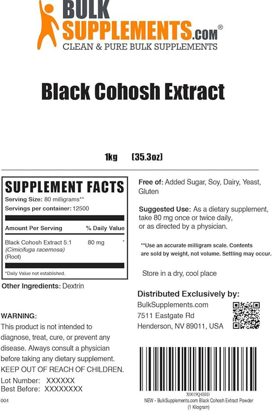 BulkSupplements.com Black Cohosh Extract Powder 80mg per 1kg (2.2 (2.2 lbs) 1)