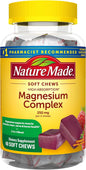 Nature Made High Absorption Magnesium Complex Soft Chews, Magnesium Supplement for Muscle, Heart, Bone Support, Magnesium Citrate & Malate Blend 250 mg per Serving, 40 Vegetarian Chews, 20 Day Supply