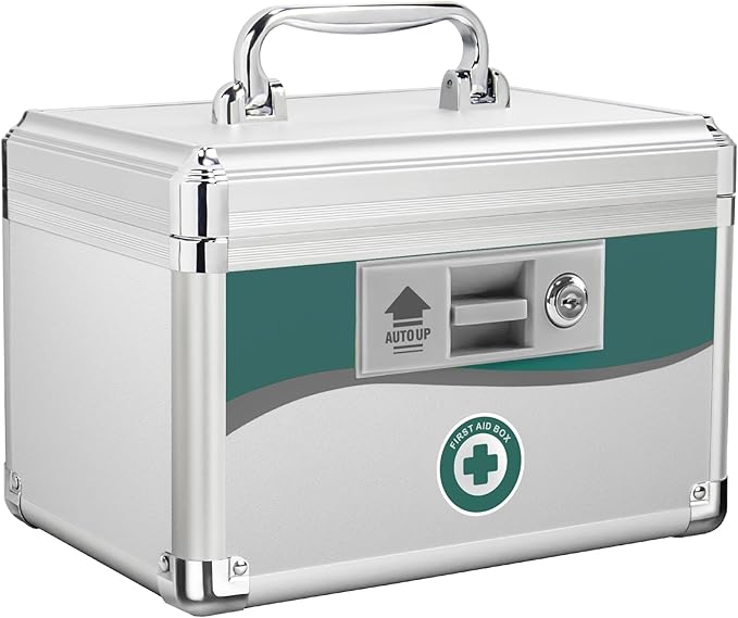 Medicine Lock Box, medication lock box,locking 10x6.7x6.7 Inch,First
