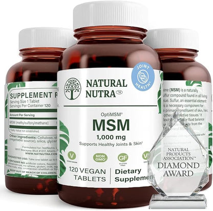Natural Nutra OptiMSM, MSM Supplement 1000 mg, (120) Vegan