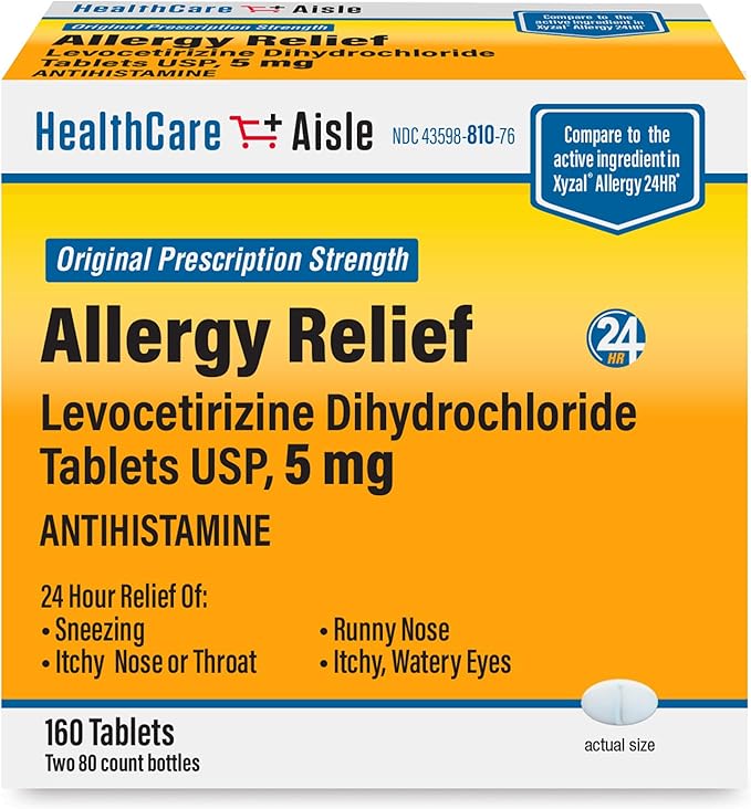HealthCareAisle Allergy Relief Tablets 160 Count (2 Packs) 365 Count
