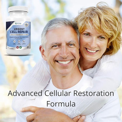Urgent Cell Repair - All Natural Cellular Regeneration, Anti Aging Benefits, Support Skin, Kidney, Hair, Gut, Bones, Brain, Joints, Lungs and Liver (30 Tablets)