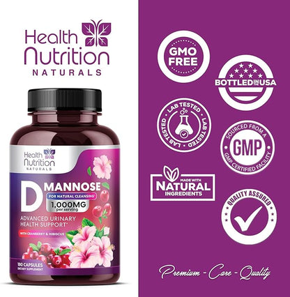 D-Mannose & Cranberry Extract 1350mg Advanced 180 Capsules