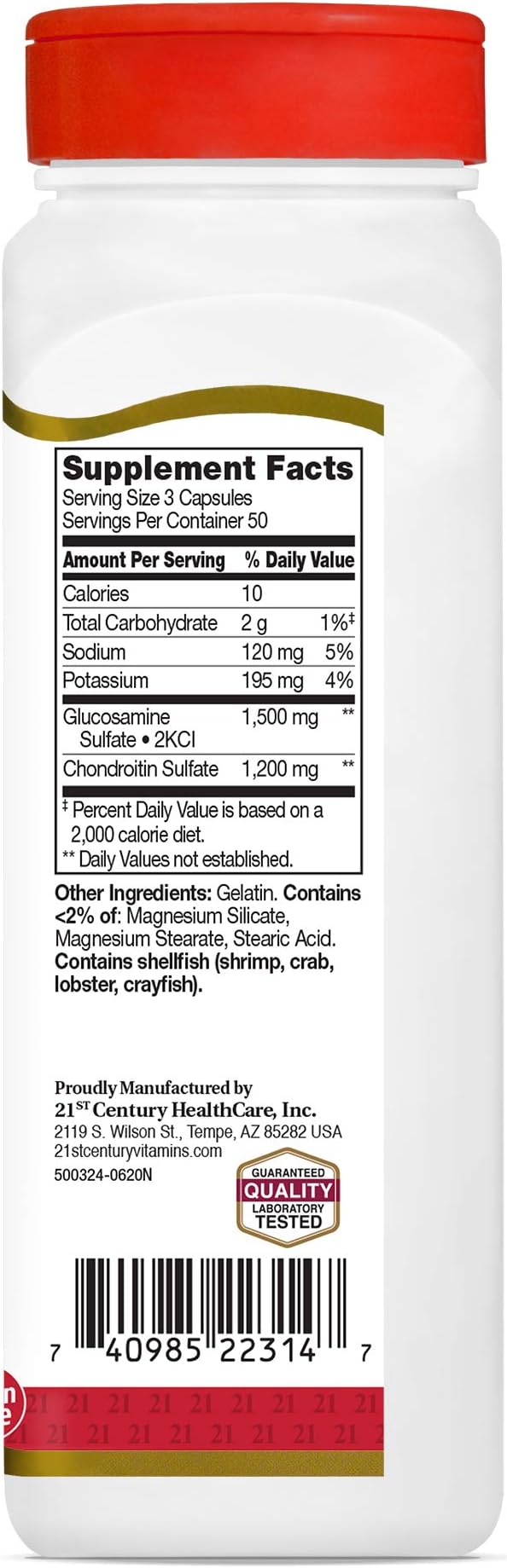21st Century Glucosamine Chondroitin 500/400mg 150 Count