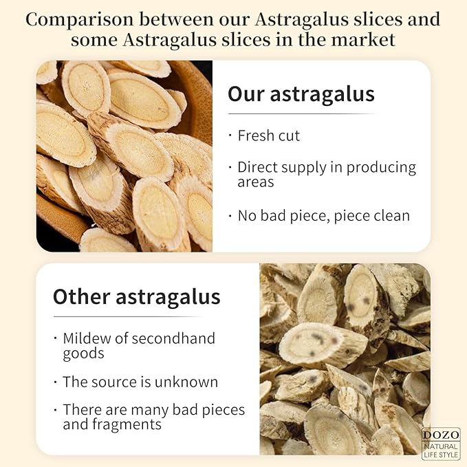 DOZO Astragalus Slice Radix Astragalus Root 300g/10.5oz