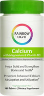 Rainbow Light Calcium With Magnesium and D3 Tablets, 180 Count
