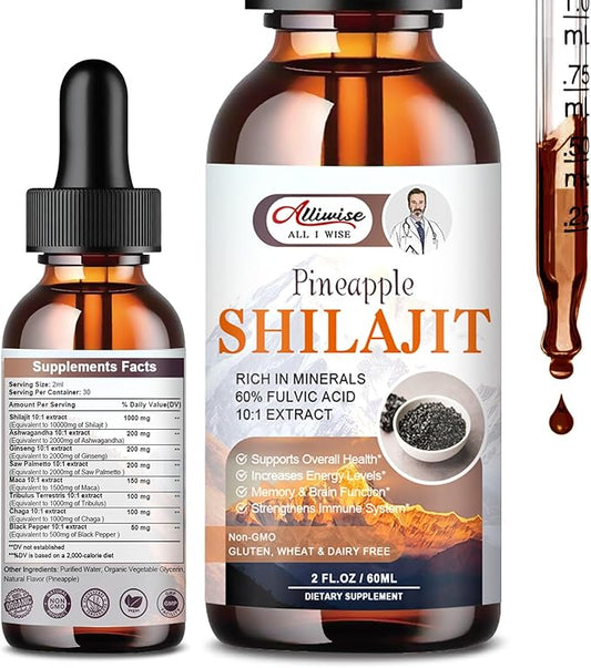 Organic Pure Himalayan Shilajit Resin Liquid 85+ Trace