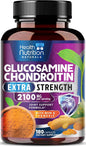 Glucosamine Chondroitin MSM Complex - 2100mg Joint Support Supplement with Turmeric & Boswellia - Quercetin for Joints, Bones, Knees & Mobility - Triple Strength Glucosamine Sulfate - 180 Capsules