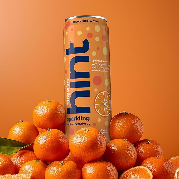 Hint Sparkling Water, Tangerine - Canned Flavored Water Beverages with Electrolytes, Zero Calories, and Sugar Free - 12 Fl Oz Cans (Pack of 12)