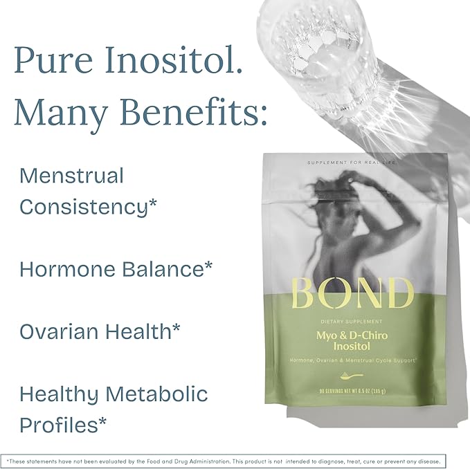 BOND Inositol Powder: Pure Myo-inositol & B8 Myo 90 Servings, 40:1 Ratio