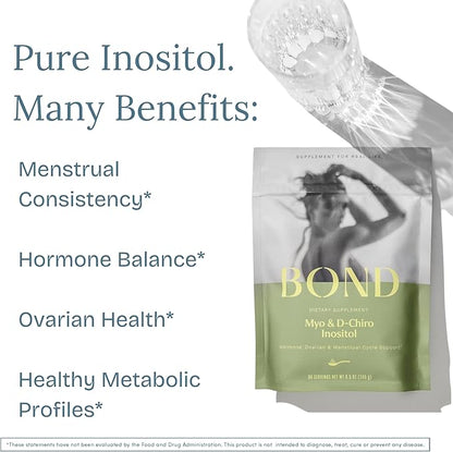 BOND Inositol Powder: Pure Myo-inositol & B8 Myo 90 Servings, 40:1 Ratio