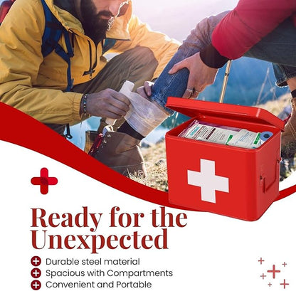 Flexzion First Aid Box Organizer, Empty 8.5 Inch