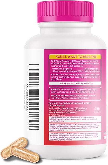 Pink Stork PMS Supplement for Women 10 Vitamins 60 Capsules