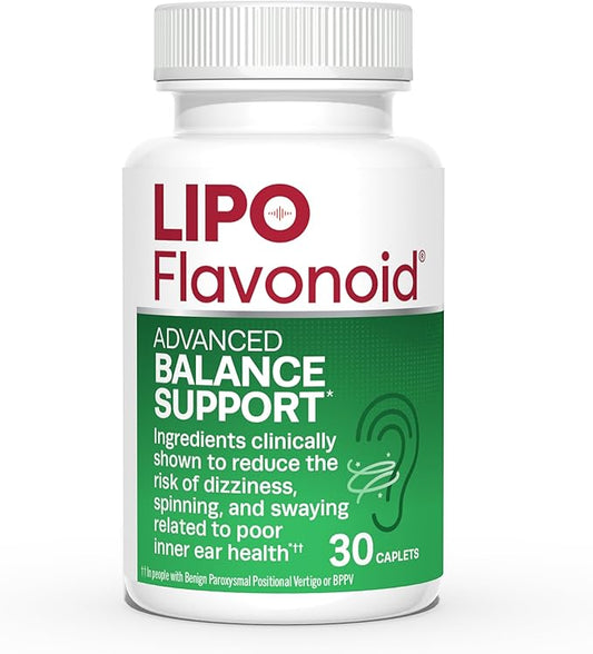 Lipo-Flavonoid Balance Support, Helps Reduce The Risk of Vertigo Like Symptoms, Dizziness, Spinning and Swaying Related to Poor Inner Ear Health (30ct)