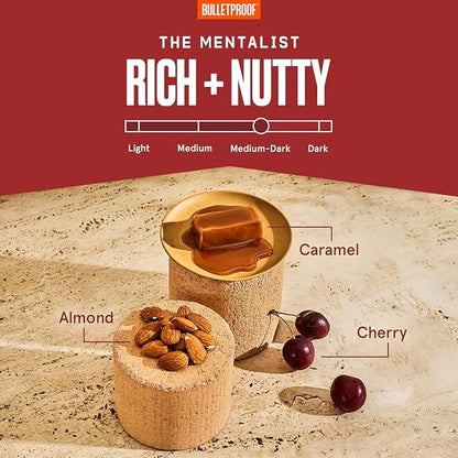 Bulletproof The Mentalist Medium-Dark Roast Whole Bean Coffee, 12 Ounces (Pack of 3), 100% Arabica Coffee Sourced from Central and South America