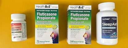 HealthA2Z® Fluticasone Propionate Nasal Spray| 50 24 Hour 72 Sprays 0.38 fl (11.1mL) |