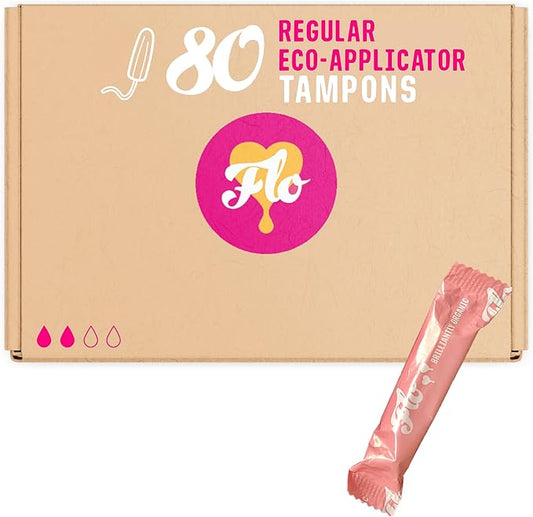 FLO Organic Cotton Applicator Tampon Mega (80 tampons)