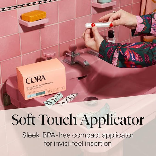 Cora Organic Applicator Tampon Multipack 36 Regular 36 Super 100% Organic 72 Total