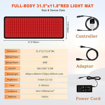 Red Light Therapy 360 LED Lights Body,660nm & 850nm Wavelengths