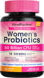 NewRhythm Women's Probiotics, Organic Cranberry 50 Billion 18 Strains, 60 Vegan