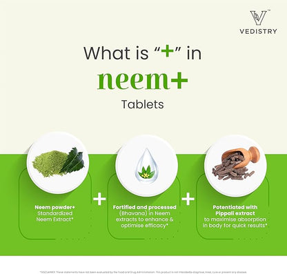 Neem+ Tablets 1100 mg with Neem 60 Tablets 1
