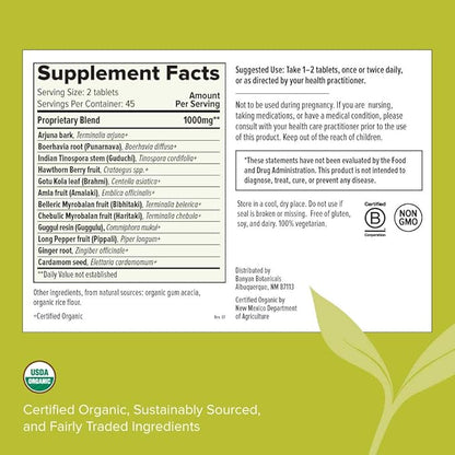Banyan Botanicals Heart Formula – Organic 90 Tablets
