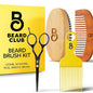The Beard Club Beard Brush, Beard Pick, Beard Comb and Scissors - Beard Kit for Men Grooming and Care for Beards and Mustaches - Gift Set