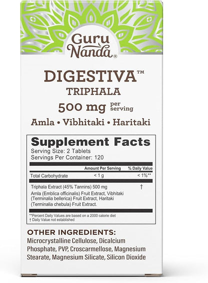 GuruNanda Digestiva Triphala (240 Tablets), Supports