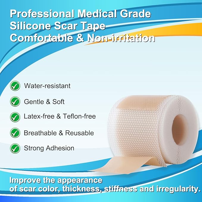 Medical Grade Silicone Scar Tape (1.6" x 157" - 4M) Professional