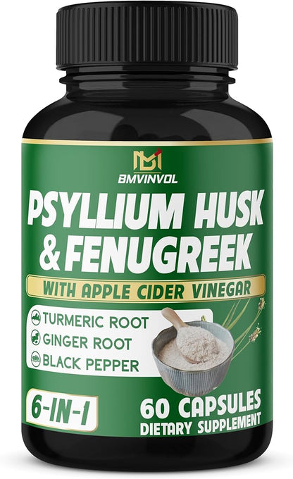BMVINVOL Psyllium Husk Fiber Supplement t 60 Capsules